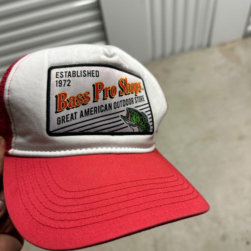 Bass Pro Shops‎ Trucker Hat Fishing Great American Outdoor Store Snapback